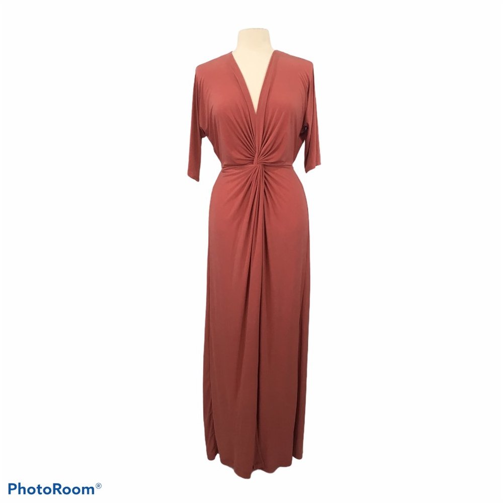 Koh‎ Koh Pink Long Maxi Dress, Twist Front, Small